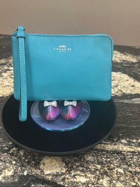 Coach Turquoise Leather Wristlet